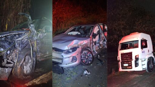 Colisão fatal na Br-354 em Arcos envolve caminhão e dois carros