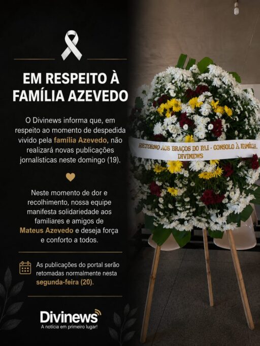 Divinews suspende atividades neste domingo em respeito ao falecimento de Matheus Azevedo