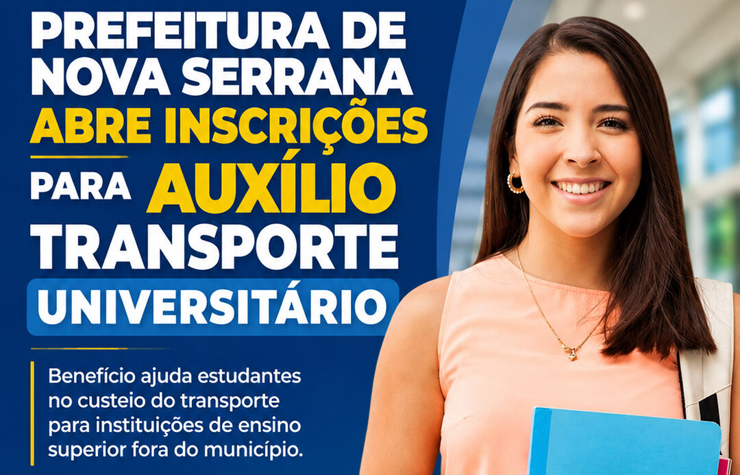 Estudantes de Nova Serrana podem pedir auxílio transporte via aplicativo até 7 de agosto