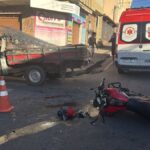 Acidente grave entre moto e caminhonete mobiliza resgate em Divinópolis