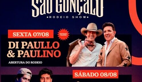 Di Paullo & Paulino e Zé Felipe comandam shows gratuitos no São Gonçalo do Pará Rodeio Show 2026
