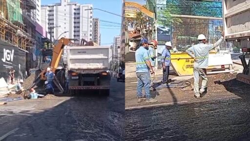 Manutenção da Copasa interdita rua Rio de Janeiro no centro de Divinópolis
