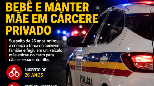 Polícia prende homem de 26 anos em Divinópolis por sequestro de bebê e cárcere privado da mãe