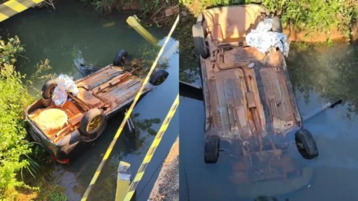 Acidente fatal em Pitangui deixa um homem morto após queda de veículo em ponte
