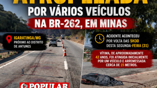 Atropelamento múltiplo NA Br-262 resulta em morte de mulher em Igaratinga