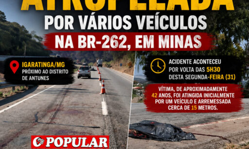 Atropelamento múltiplo NA Br-262 resulta em morte de mulher em Igaratinga