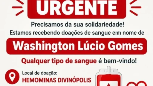 Campanha em Divinópolis mobiliza doadores de sangue para Washington Lúcio Gomes