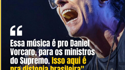 Dinho Ouro Preto cobra STF e Daniel Vorcaro em protesto no Rock in Rio