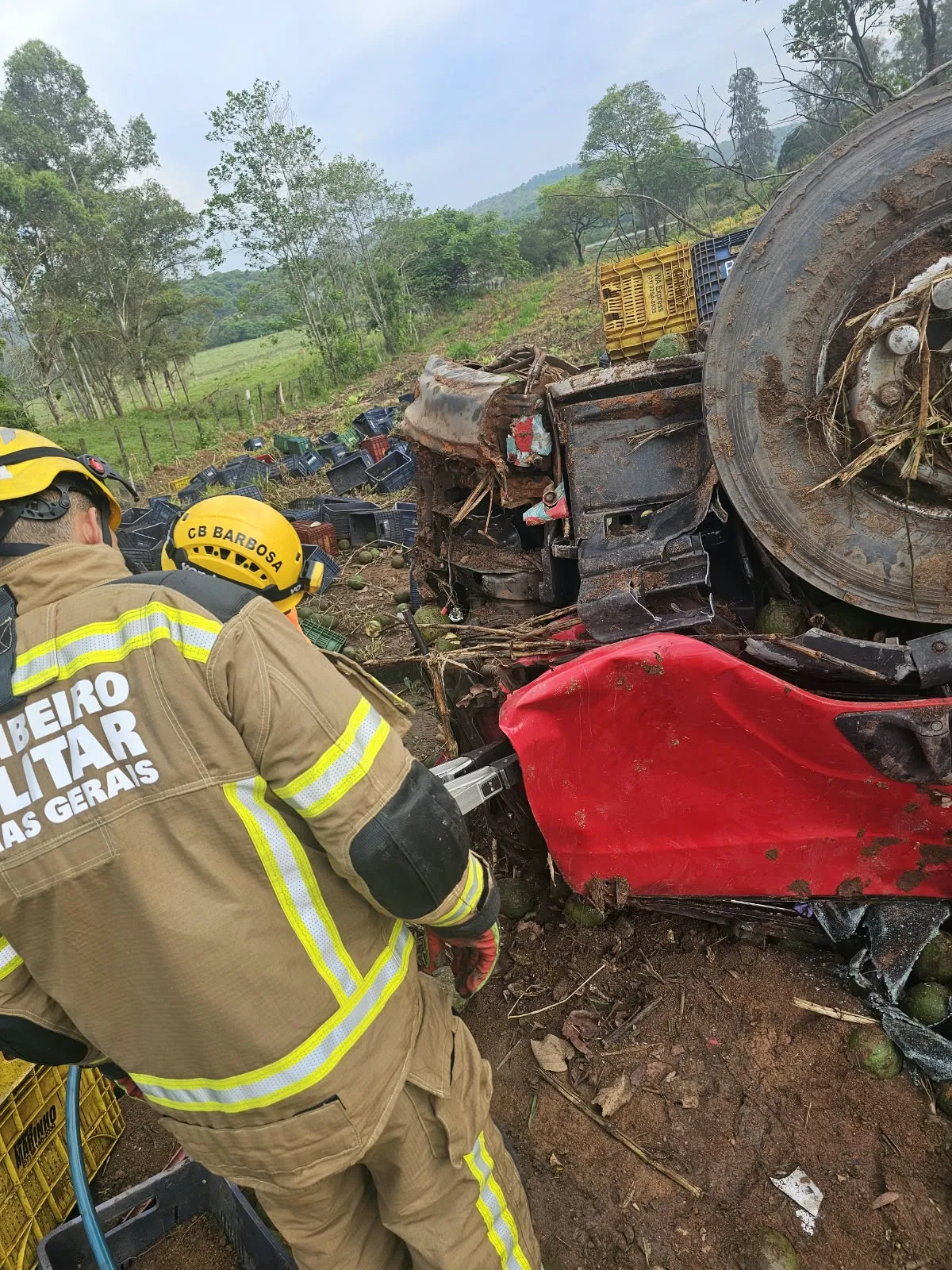 Acidente na Br-354 termina com morte de motorista após carreta sair da pista em Minas Gerais