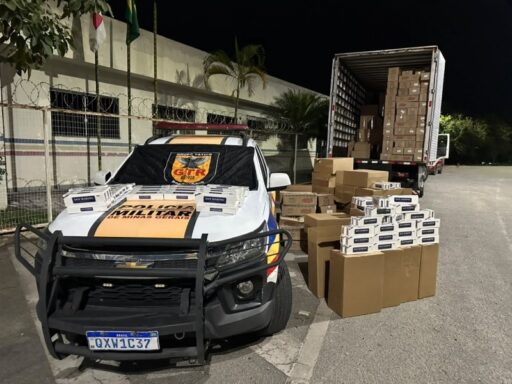 Carga de cigarros avaliada em R$ 1,5 milhão é apreendida na Mg-050