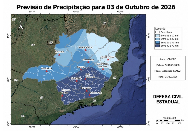 Previsão de tempestades severas coloca Divinópolis em alerta máximo de chuva